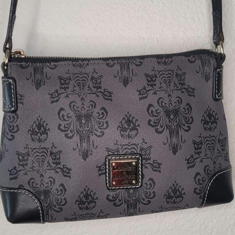 Disney Dooney & Bourke Haunted Mansion Wallpaper Crossbody Pouchette Purse Bag-F